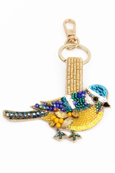 My Doris Beaded Blue Tit Keyring